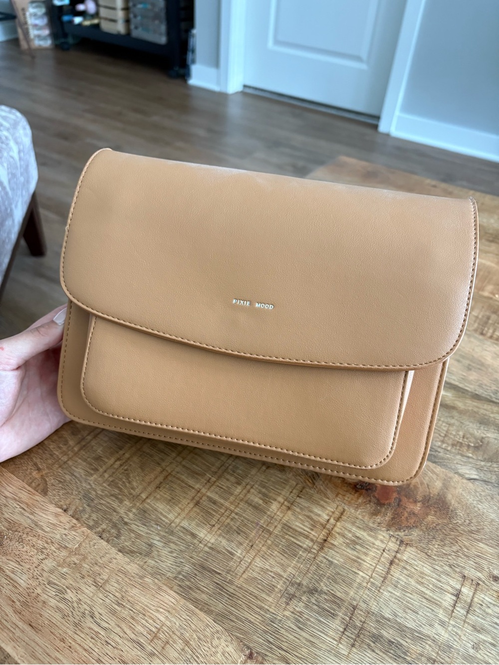 Pixie Mood Camel/Tan Vegan Leather Crossbody Bag